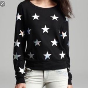 WILDFOX Baggy Black Long Sleeve with White Stars
